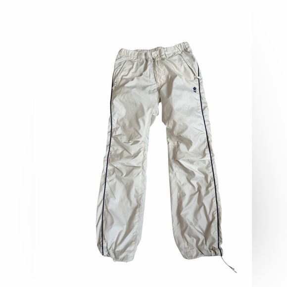 Pearly Gates Pants - Pearly Gates White Track Pants with Black Stripes size 0